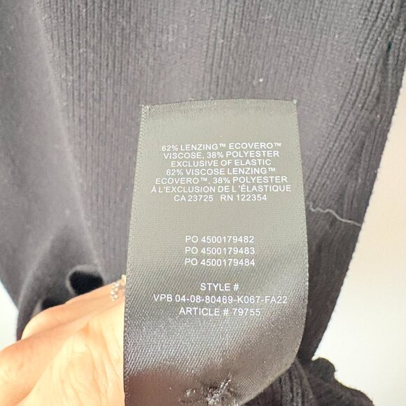 Aritzia Wilfred Cove Long Sleeve Knit Ribbed Dress Black Size Medium - Picture 6 of 6